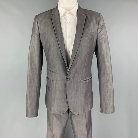 PHILIPP PLEIN Size 38 Light Gray Cotton Blend Single Button Suit