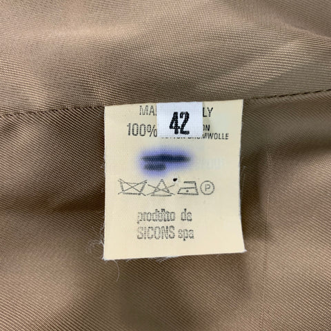 EMPORIO ARMANI Size 6 Green Brown & Gold Cotton Velvet Blazer