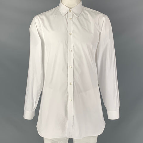 BURBERRY LONDON Size XL White Cotton Button Up Long Sleeve Shirt