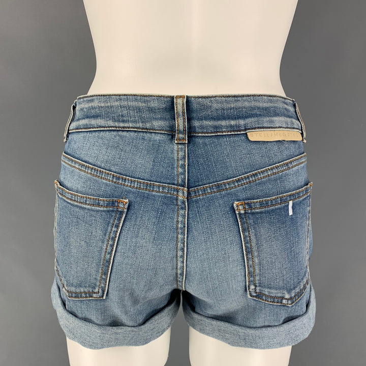 STELLA McCARTNEY Size 27 Light Blue Cotton Washed Shorts