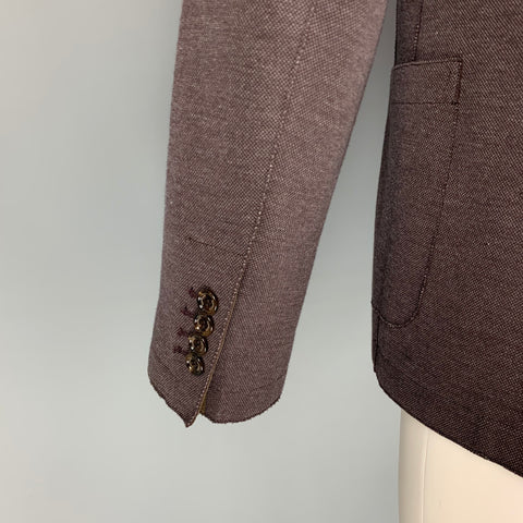 ELEVENTY Size 40 Eggplant Cotton Blend Notch Lapel Sport Coat
