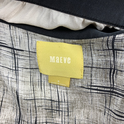 MAEVE Taille 0 Blouse en soie à imprimé géométrique crème et noir