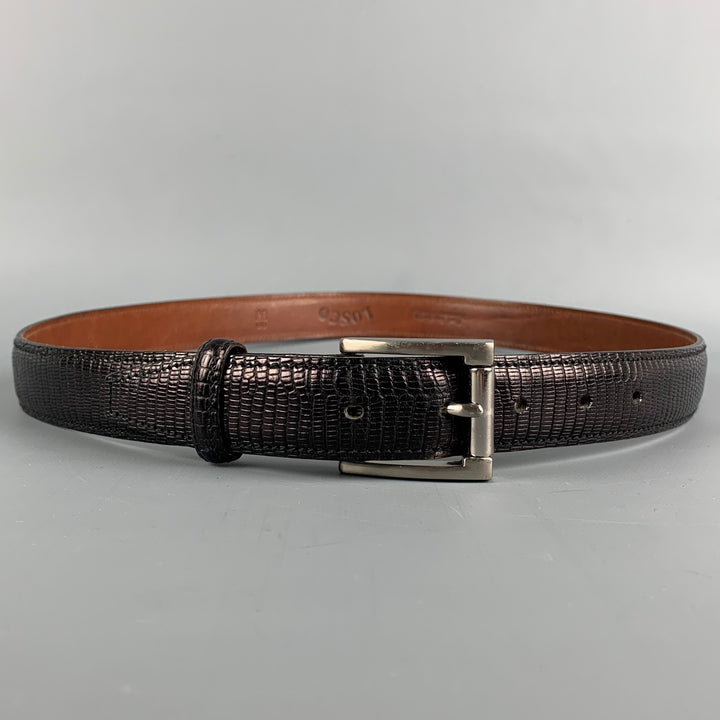 LOSCO Size 36 Black Lizard Leather Belt