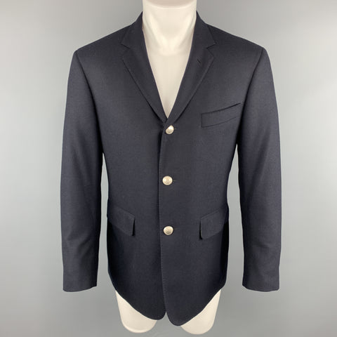 BLACK FLEECE Taille 40 Marine Laine Notch Revers Boutons Métalliques Manteau Sport