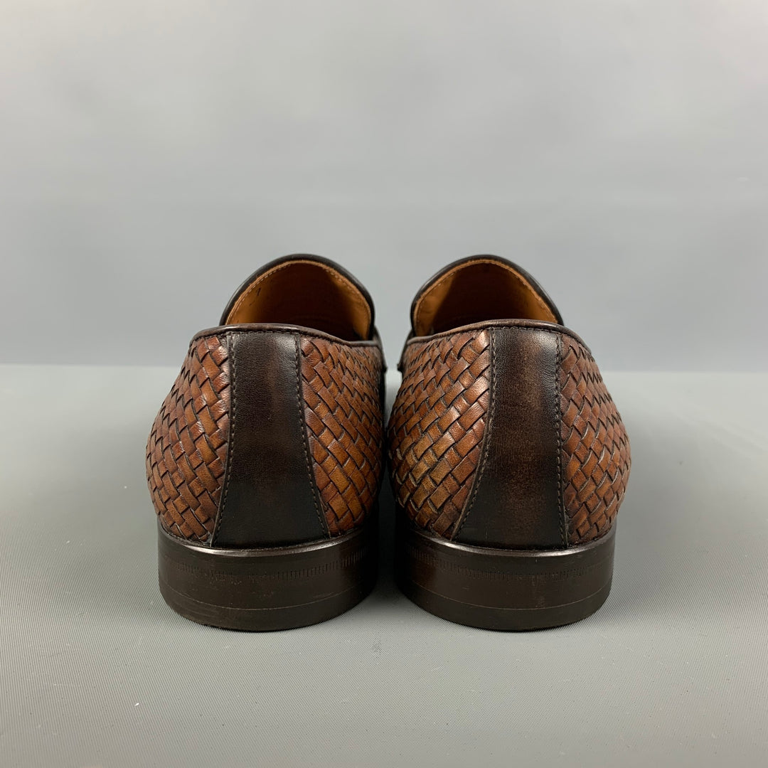 BRUNO MAGLI Size 8 Tan Woven Penny Loafers