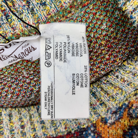 MISSONI Size XL Multi-Color Butterfly Rayon Blend Crew-Neck Sweater