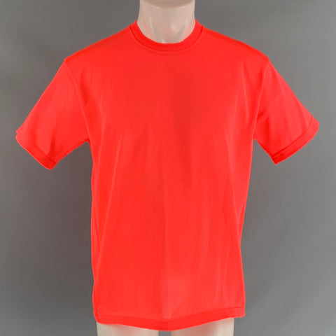 JIL SANDER Size S Orange Mesh Polyester Crew-Neck T-shirt