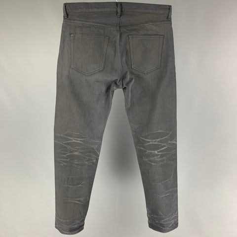 JOHN ELLIOTT Size 33 Black Wash Selvedge Denim Button Fly Jeans