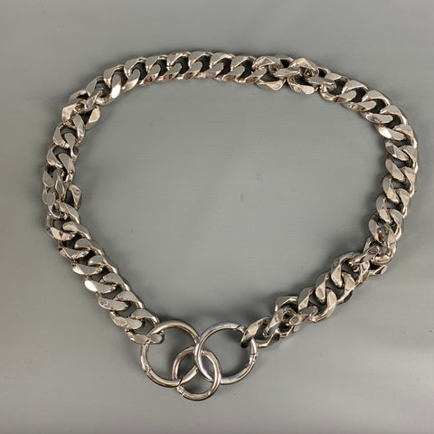 Silver Chain Link Metal Double Layer Necklace