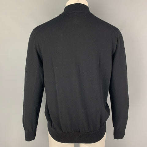 GRAN SASSO Size M Black Knit Virgin Wool Mock Neck Pullover