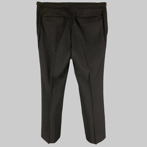 HUGO by HUGO BOSS Size 32 Black Virgin Wool Side Tabs Dress Pants