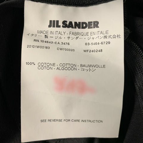 JIL SANDER Talla 4 Vestido negro con mangas japonesas de algodón