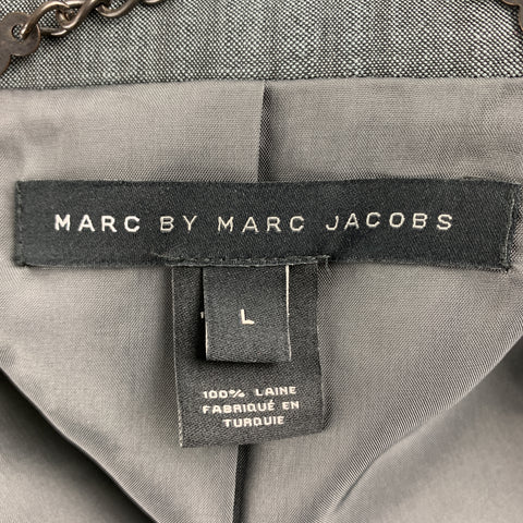 MARC by MARC JACOBS Size 42 Dark Gray Stripe Wool Notch Lapel Sport Coat