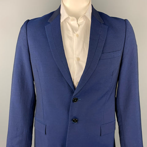PS by PAUL SMITH Size 42 Navy Wool / Mohair Notch Lapel Sport Coat