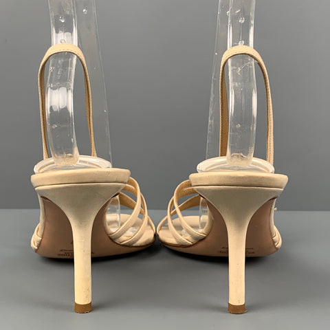VALENTINO GARAVANI Size 7 Beige Leather Slingback Sandals