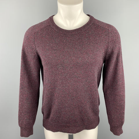 A.P.C. Size M Purple Superfine Wool Ribbed Collar Pullover