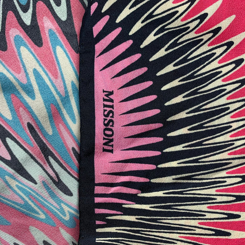 MISSONI Multi-Color Zig Zag Silk Pocket Square