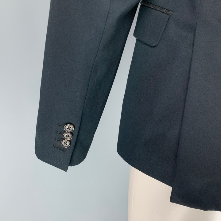 MCQ by ALEXANDER MCQUEEN Size 40 Black Charcoal Wool / Polyester Sport Coat