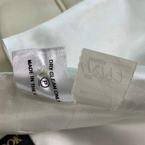 FAVOURBROOK  Size 48 Beige White Solid Wool Double Breasted Vest