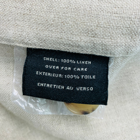 COLE HAAN COLLECTION Size XL Beige Linen Zip Up Jacket