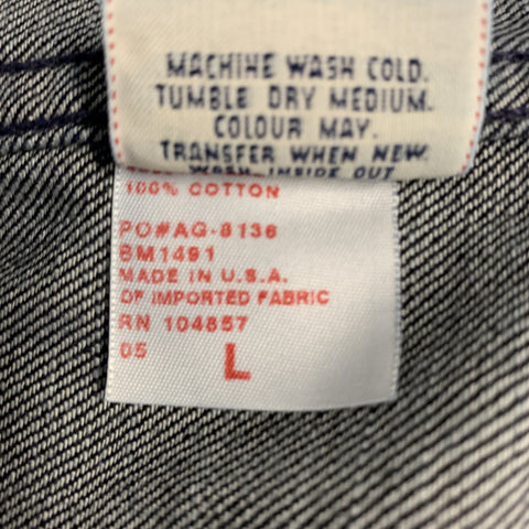 ADRIANO GOLDSCHMIED Size L Indigo Denim Cotton Snaps Trucker Jacket