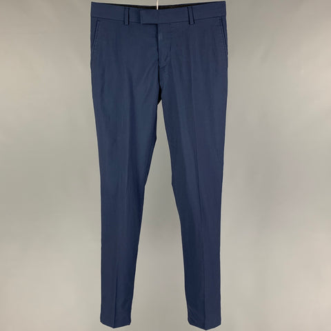 THE KOOPLES Taille 28 Pantalon habillé en laine bleu marine avec braguette zippée