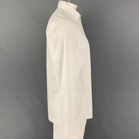 JOHN VARVATOS Size L White Cotton Button Up Long Sleeve Shirt