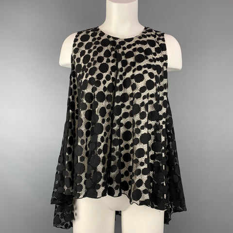 GIAMBATTISTA VALLI Taille XS Haut habillé en coton / nylon noir et blanc