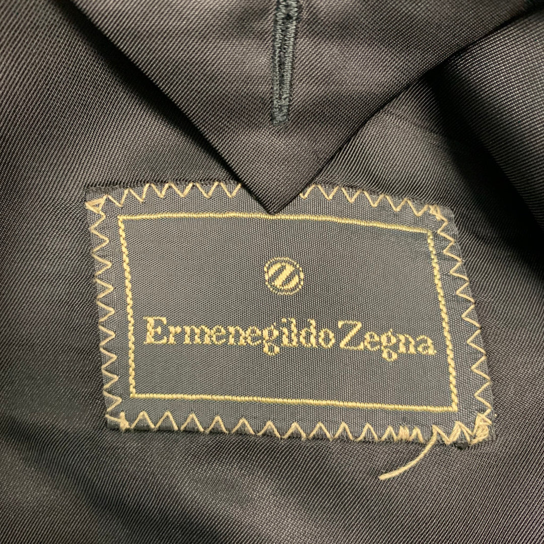 ERMENEGILDO ZEGNA Size 50 Black Wool Double Breasted Tuxedo