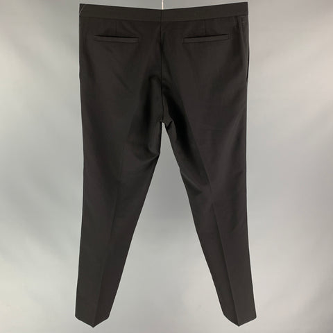 DIOR HOMME Size 36 Black Wool / Mohair Tuxedo Dress Pants