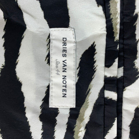 DRIES VAN NOTEN S/S 20 Size 34 Black & White Zebra Polyamide Raincoat