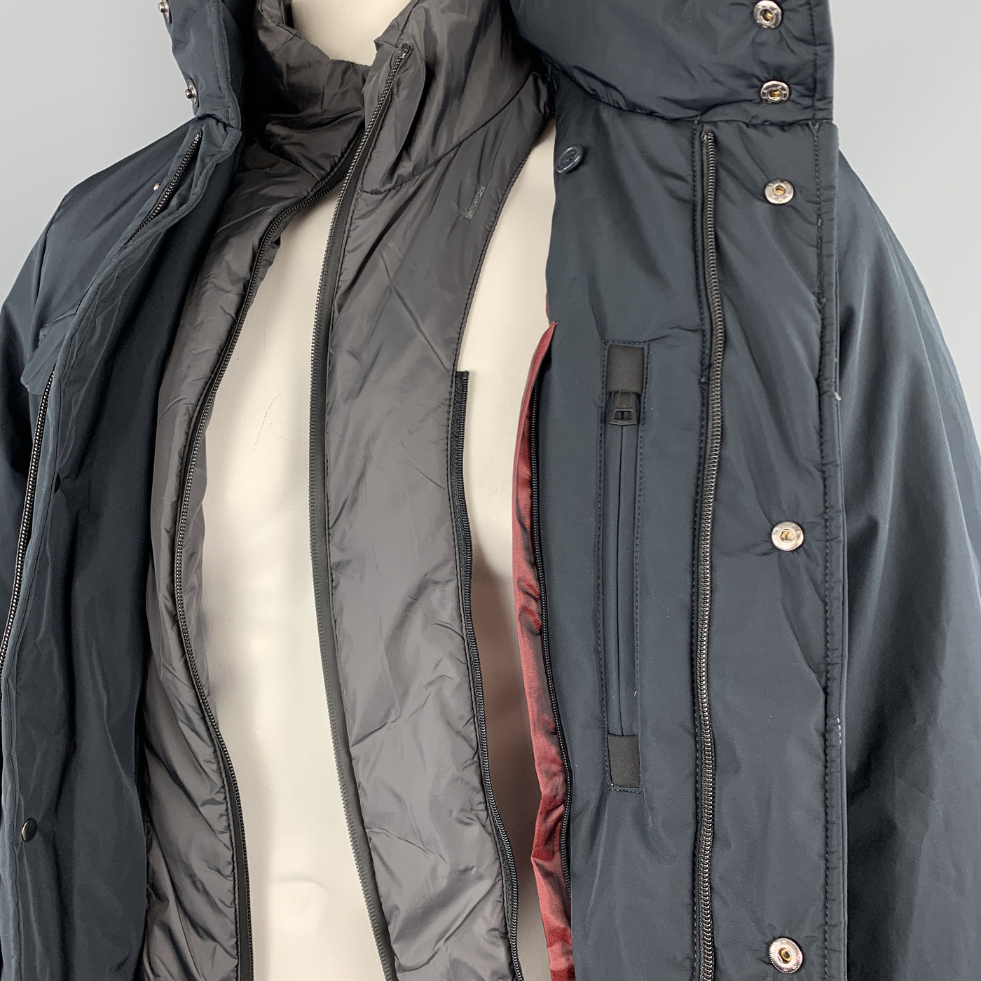 EREDI PISANO Navy Size M Padded Patch Pocket Winter Jacket