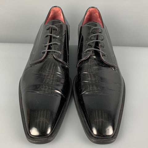 DOLCE & GABBANA Size 10.5 Black Leather Lace Up Shoes