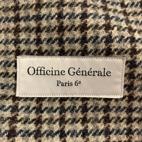 OFFICINE GENERALE Size 42 Brown Cream Houndstooth Wool Sport Coat