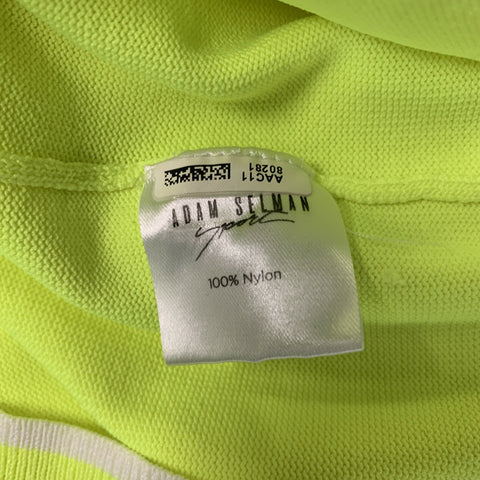 ADAM SELMAN Size S Neon White Solid Nylon Half Zip Polo