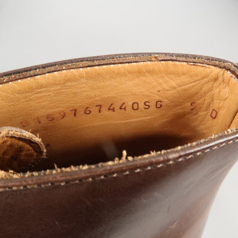 RALPH LAUREN Talla 9 Botas con cordones de cuero macizo marrón 