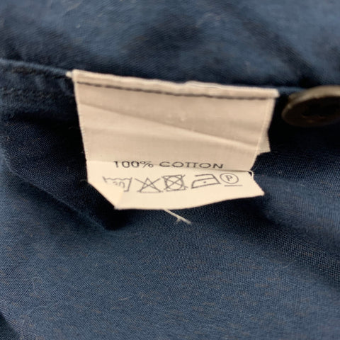 DRIES VAN NOTEN Size M Navy Brown Rhombus Cotton Long Sleeve Shirt
