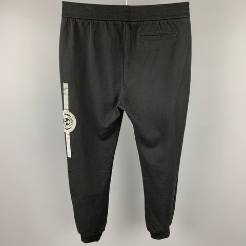 VERSACE Size XXL Black Medusa Head Cotton Sweatpants