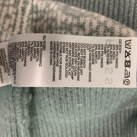 REISS Size S Green Cream Ombre Wool Blend 1/4 Zip Sweater