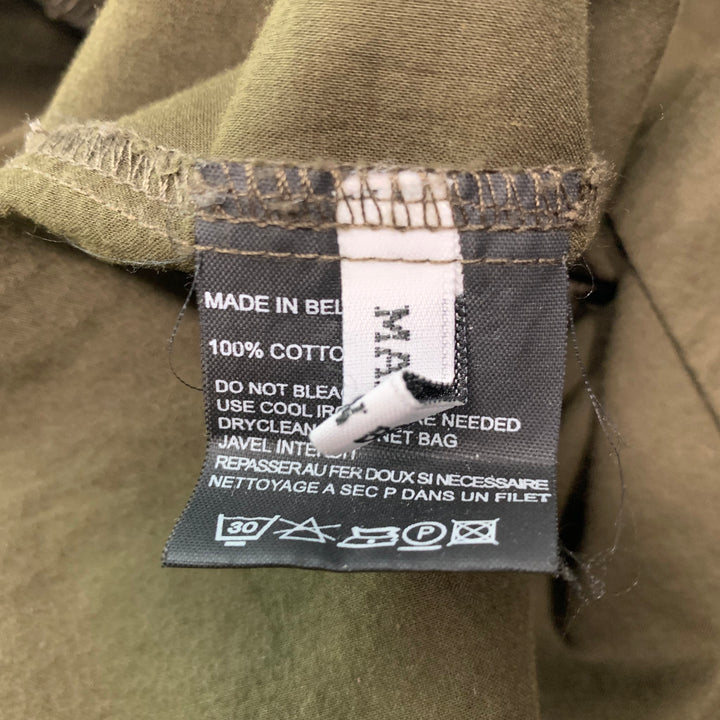 ANN DEMEULEMEESTER Size 6 Green Olive Cotton Casual Top