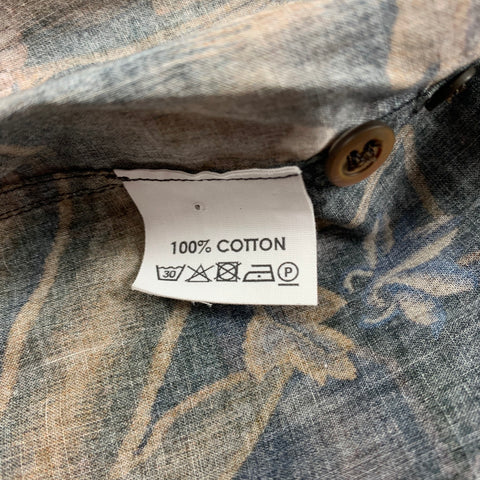 DRIES VAN NOTEN Size M Brown Multi-Color Floral Cotton Long Sleeve Shirt