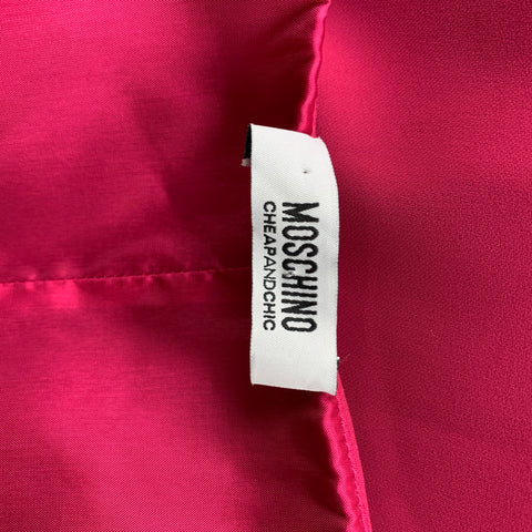 MOSCHINO Size 8 Fuchsia Polyester Empire Waist Cocktail Dress