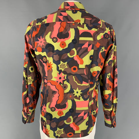 PAUL SMITH Size XL Multi-Color Abstract Cotton French Cuff Long Sleeve Shirt
