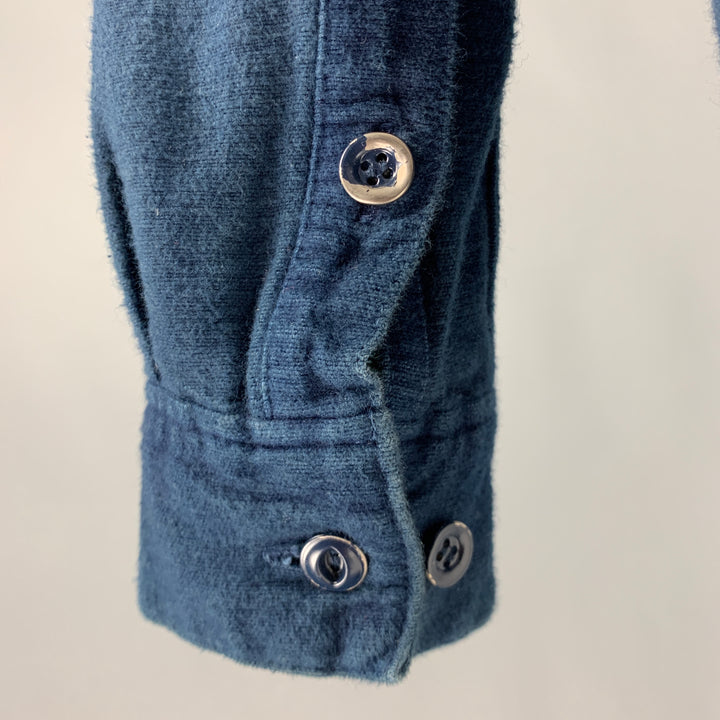 VISVIM Size L Indigo Cotton Lhamo Long Sleeve Shirt