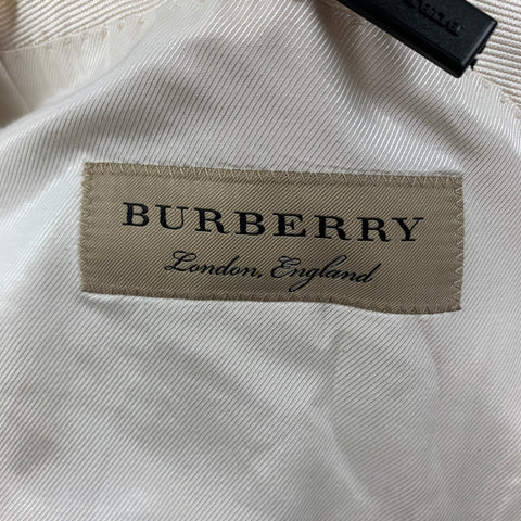 BURBERRY Size 38 Beige Oatmeal Woven Linen Silk Shawl Collar Sport Coat