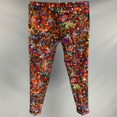 PAUL SMITH Size 34 Multi-Color Print Cotton Zip Fly Dress Pants