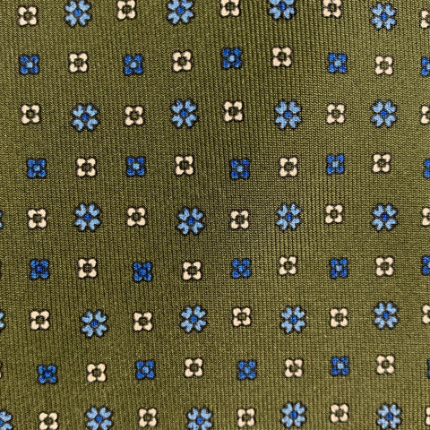 S.MARINELLA Green Blue Abstrack Floral Tie