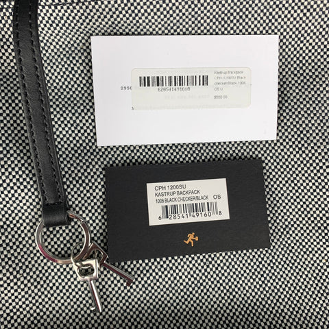 WANT LES ESSENTIELS DE LA VIE Black White Checkered Leather Bags & Leather Goods