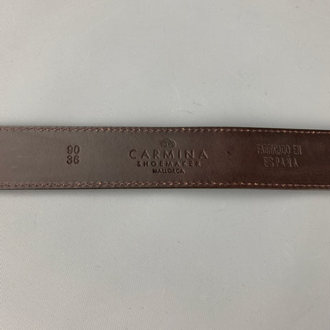 CARMINA Size 36 Brown Suede Leather Belt