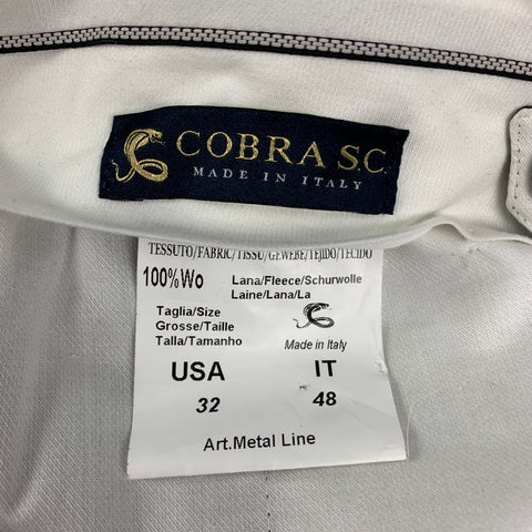 COBRA S.C. Size 32 Black Silver Stripe Wool Zip Fly Dress Pants